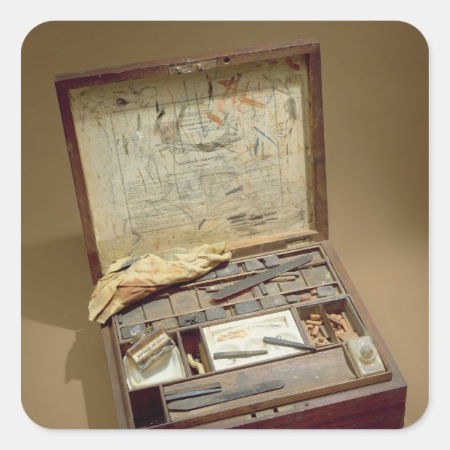Paintbox of John James Audubon Square Sticker (Front)