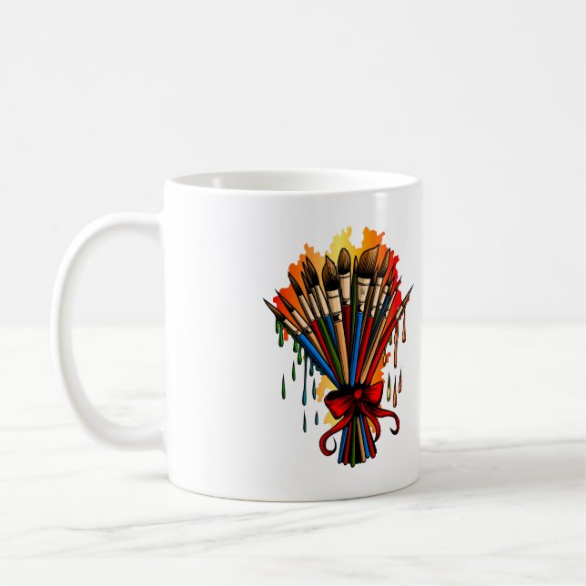 Paintbrush Bouquet Coffee Mug (Left)