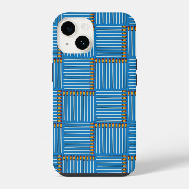 Paintbrush Crosshatch Blue iPhone Case (Back)