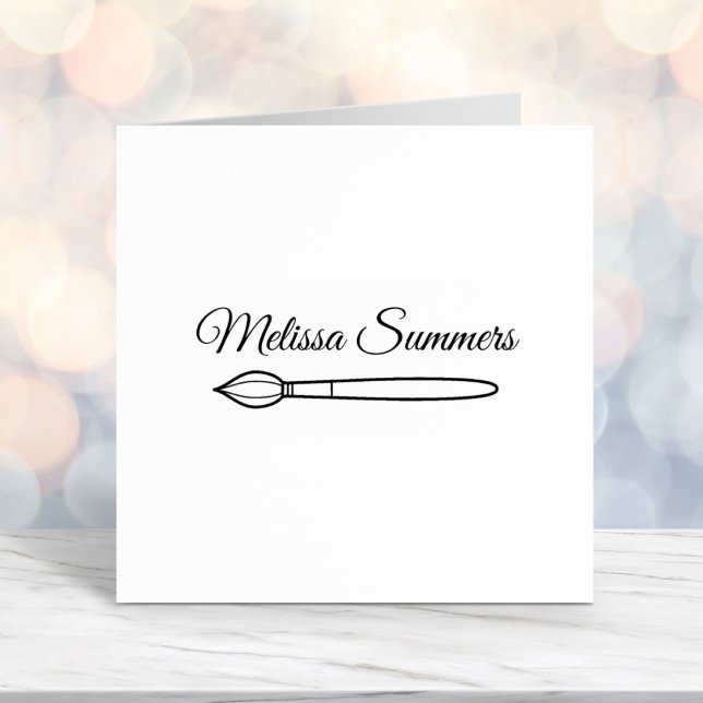 Paintbrush Custom Name Self-inking Stamp (Creator Uploaded)