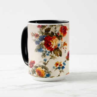 Painted Еlegant & Delicate Colourful Summer Flower Mug