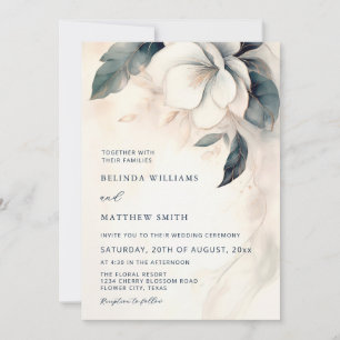 Painted 3 dimensional Flower Invitation