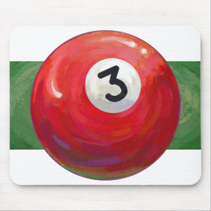 Painted 3 Pool Ball Pattern Mouse Pad