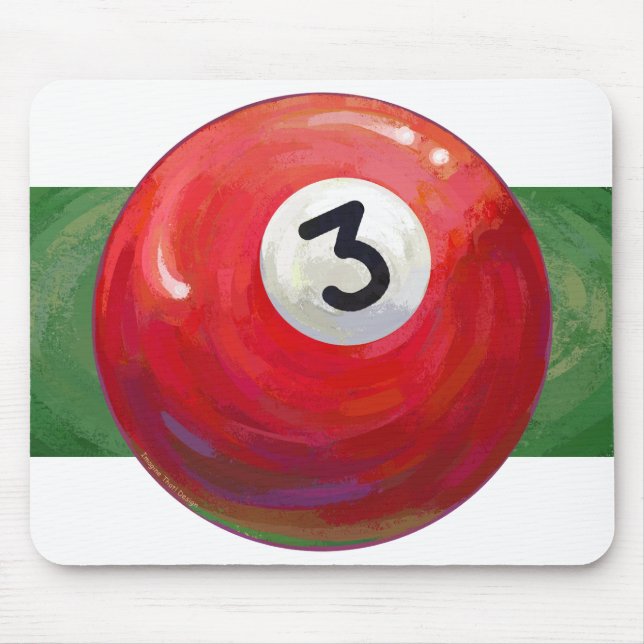 Painted 3 Pool Ball Pattern Mouse Pad (Front)