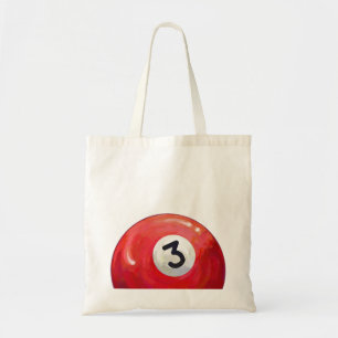 Painted 3 Pool Ball Pattern Tote Bag