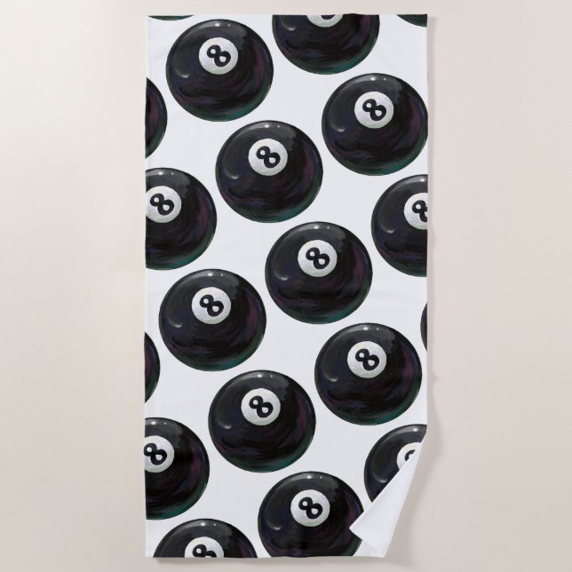 Painted 8 Poolball Beach Towel (Front)