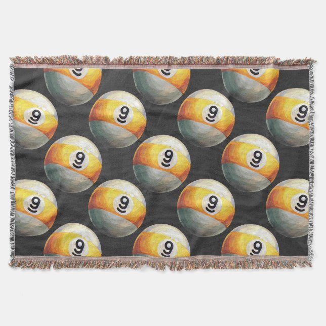 Painted 9 Ball Pattern Throw Blanket (Front)
