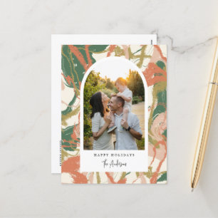 Painted Abstract Arch Photo Holiday Postcard