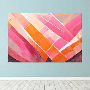 Painted abstract art pinks canvas print