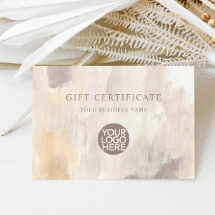 Painted Abstract Elegant Gift Certificate and Logo