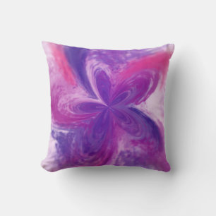 Painted Abstract Fantasy Flower Watercolor Cushion