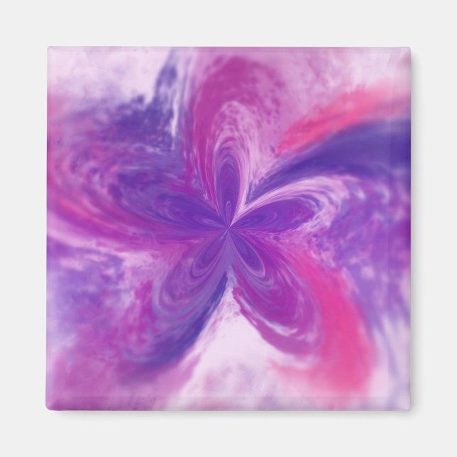 Painted Abstract Fantasy Flower Watercolor Magnet (Front)