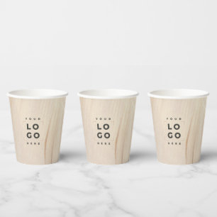 Painted Abstract Natural Elegant Neutral QR code Paper Cups