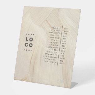 Painted Abstract Natural Elegant price list Pedestal Sign