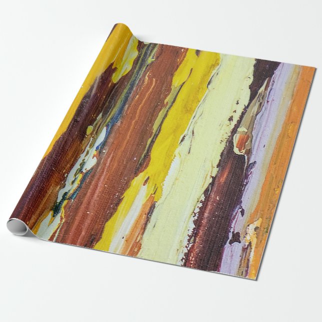 Painted Abstract Streaks Wrapping Paper (Unrolled)