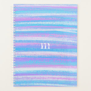 Painted Acrylic Stripes Turquoise Pink Purple Planner
