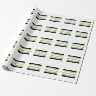 PAINTED AGENDER PRIDE FLAG WRAPPING PAPER