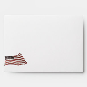 Painted American Flag on Rustic Wood Texture Envelopes