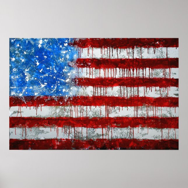 Painted American Flag Poster (Front)