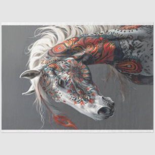 Painted American Indian Horse Decoupage Tissue Paper