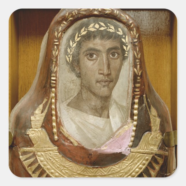 Painted and gilded mummy case of Artemidorus Square Sticker (Front)