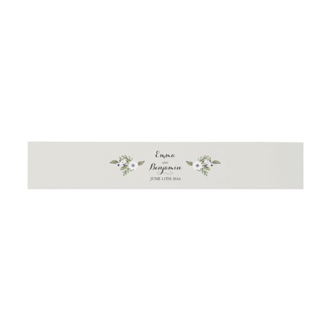 Painted Anemones - invitation belly band (Flat)