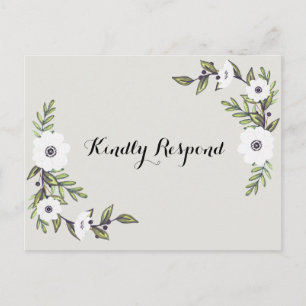 Painted Anemones RSVP Postcard