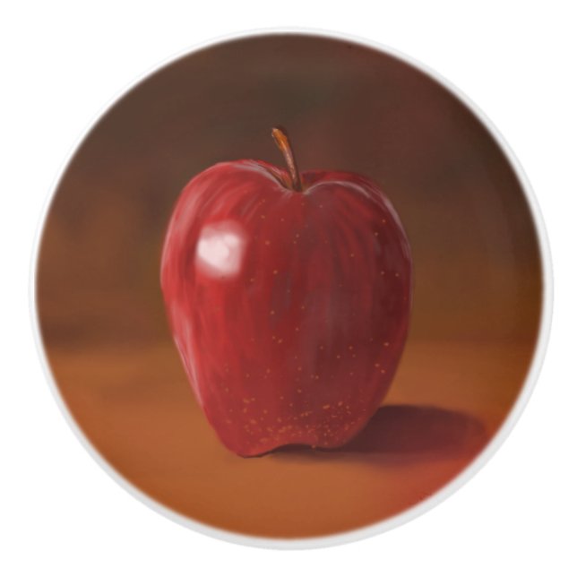 Painted Apple Drawer Pull (Front)