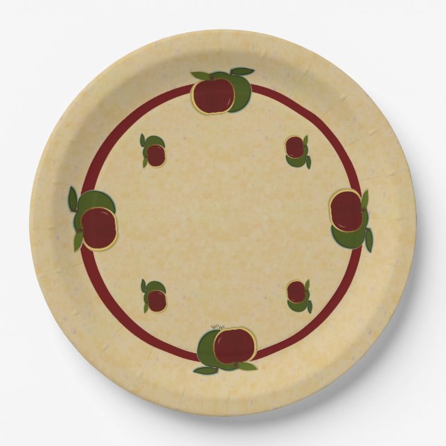 Painted Apples Apple Patterns Paper Plate (Front)