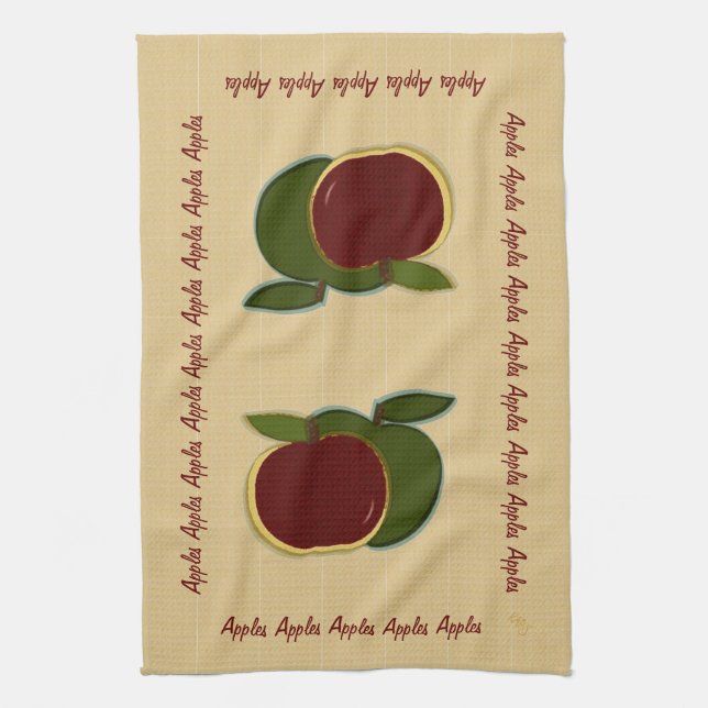 Painted Apples (foe) Tea Towel (Vertical)