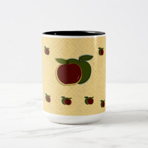 Painted Apples (textured gold) Large Two-Tone Coffee Mug