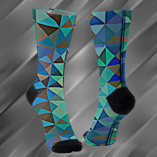 painted aqua triangles socks