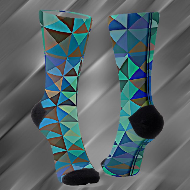 painted aqua triangles socks (Creator Uploaded)