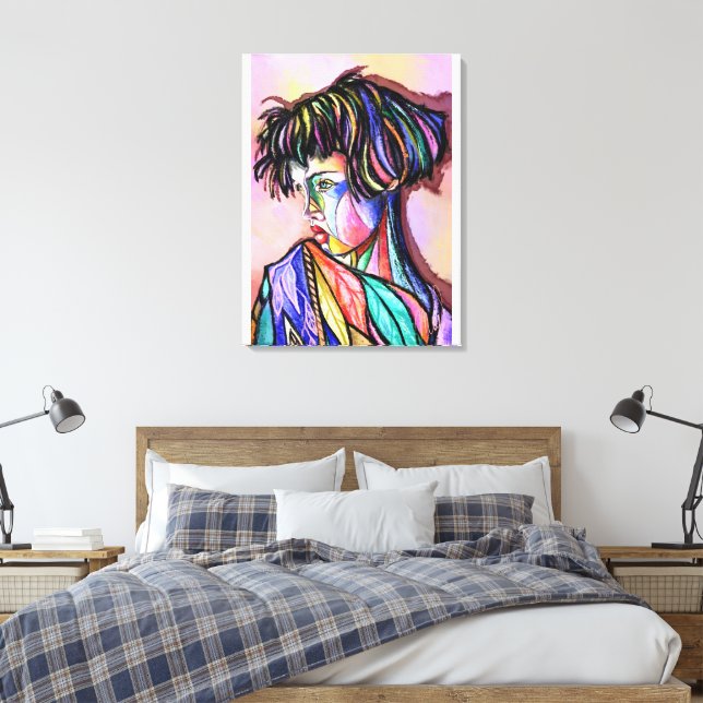 Painted Art Lady Canvas Print (Insitu(Bedroom))
