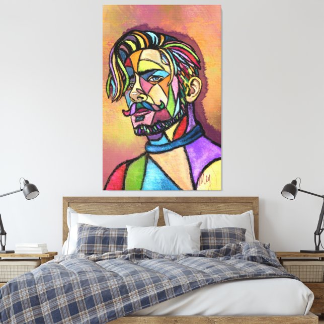 Painted Art Man Canvas Print (Insitu(Bedroom))