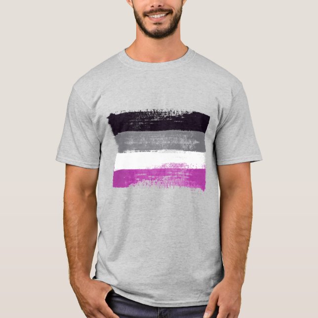 PAINTED ASEXUAL PRIDE FLAG T-Shirt (Front)