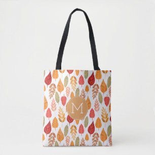 Painted Autumn Leaves Pattern Tote Bag