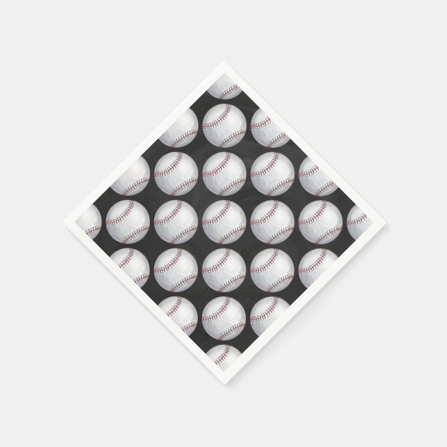 Painted Baseball Pattern Napkin (Corner)