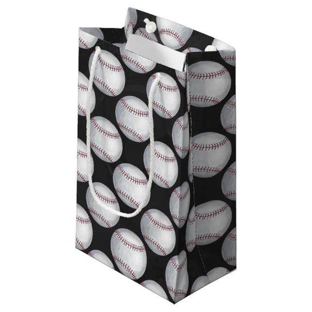 Painted Baseball Pattern Small Gift Bag (Front Angled)