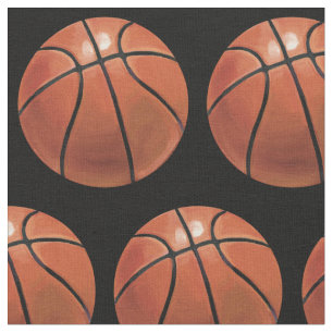 Painted Basketball Pattern Fabric