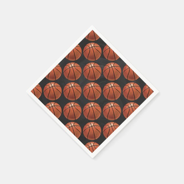 Painted Basketball Pattern Napkin (Corner)