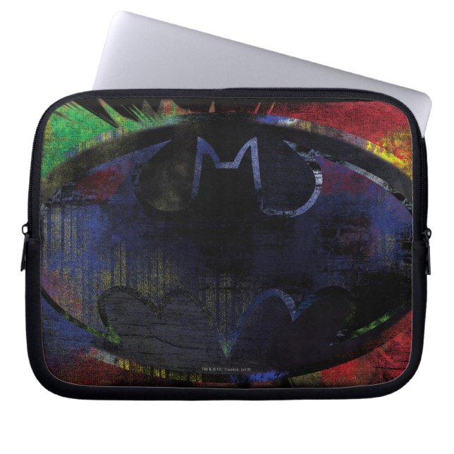 Painted Bat Symbol Laptop Sleeve (Front)