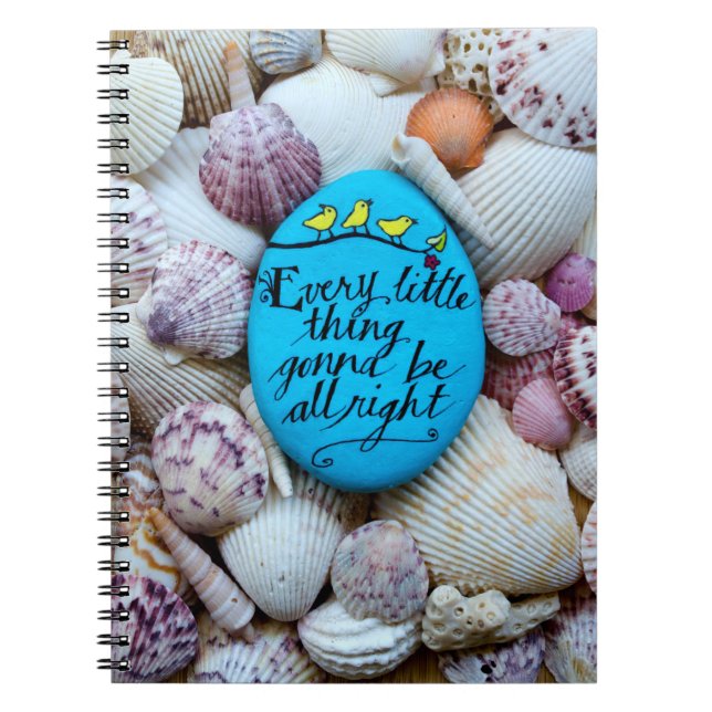 Painted beach rock art funny journal notebook (Front)