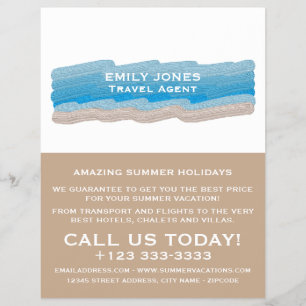 Painted Beach Strokes, Travel Agent Advertising Flyer