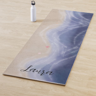 Painted beach yoga mat