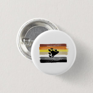 PAINTED BEAR PRIDE FLAG and SYMBOL 3 Cm Round Badge