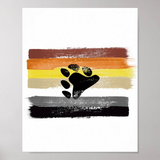 PAINTED BEAR PRIDE FLAG and SYMBOL Poster (Front)