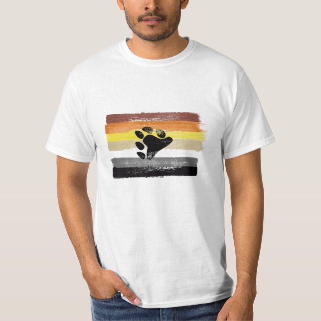 PAINTED BEAR PRIDE FLAG and SYMBOL T-Shirt (Front)