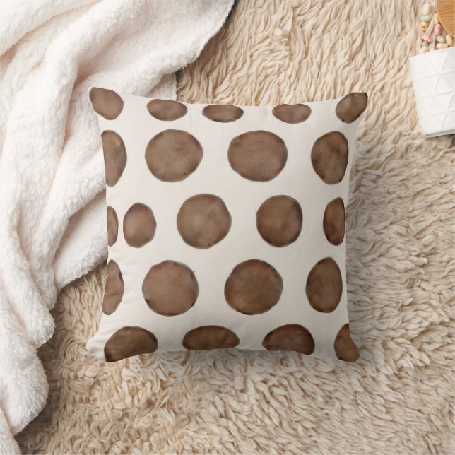 Painted big brown dots cushion (Blanket)