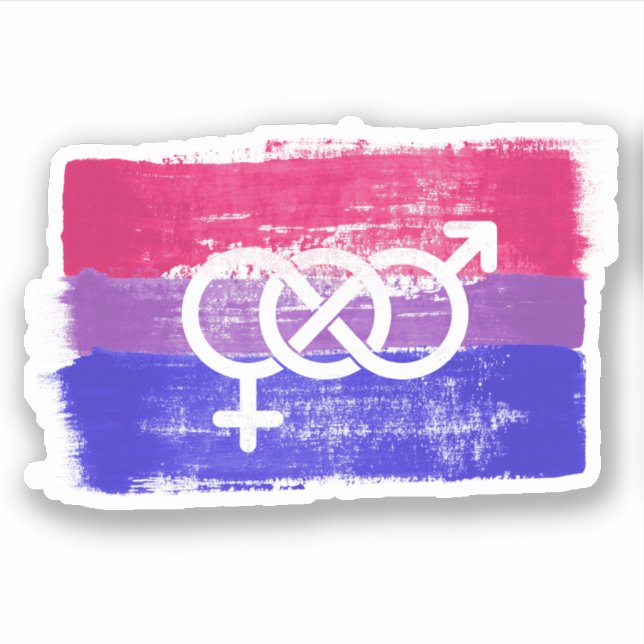 PAINTED BISEXUAL SYMBOL PRIDE FLAG (Front)